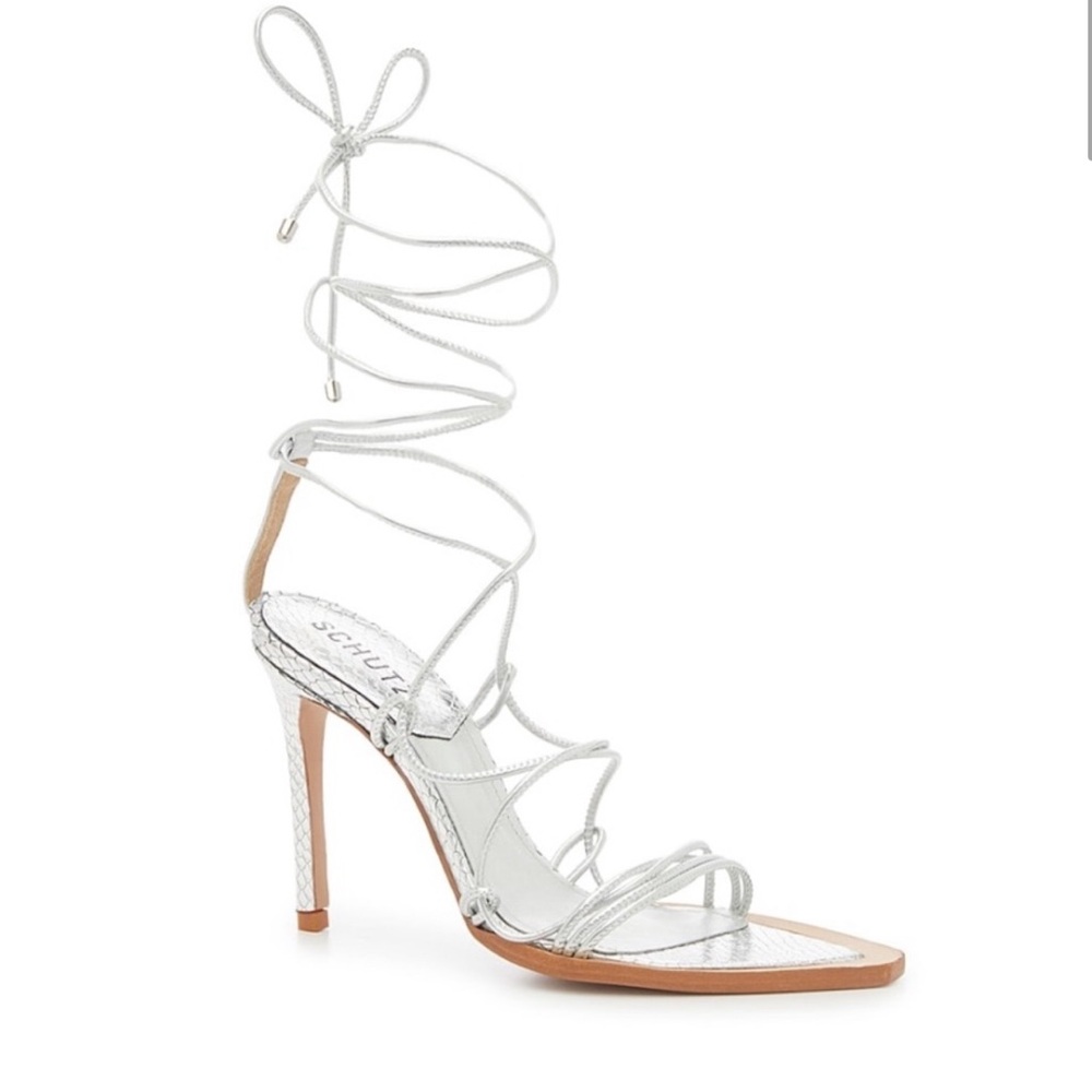 Silver Strappy Heels